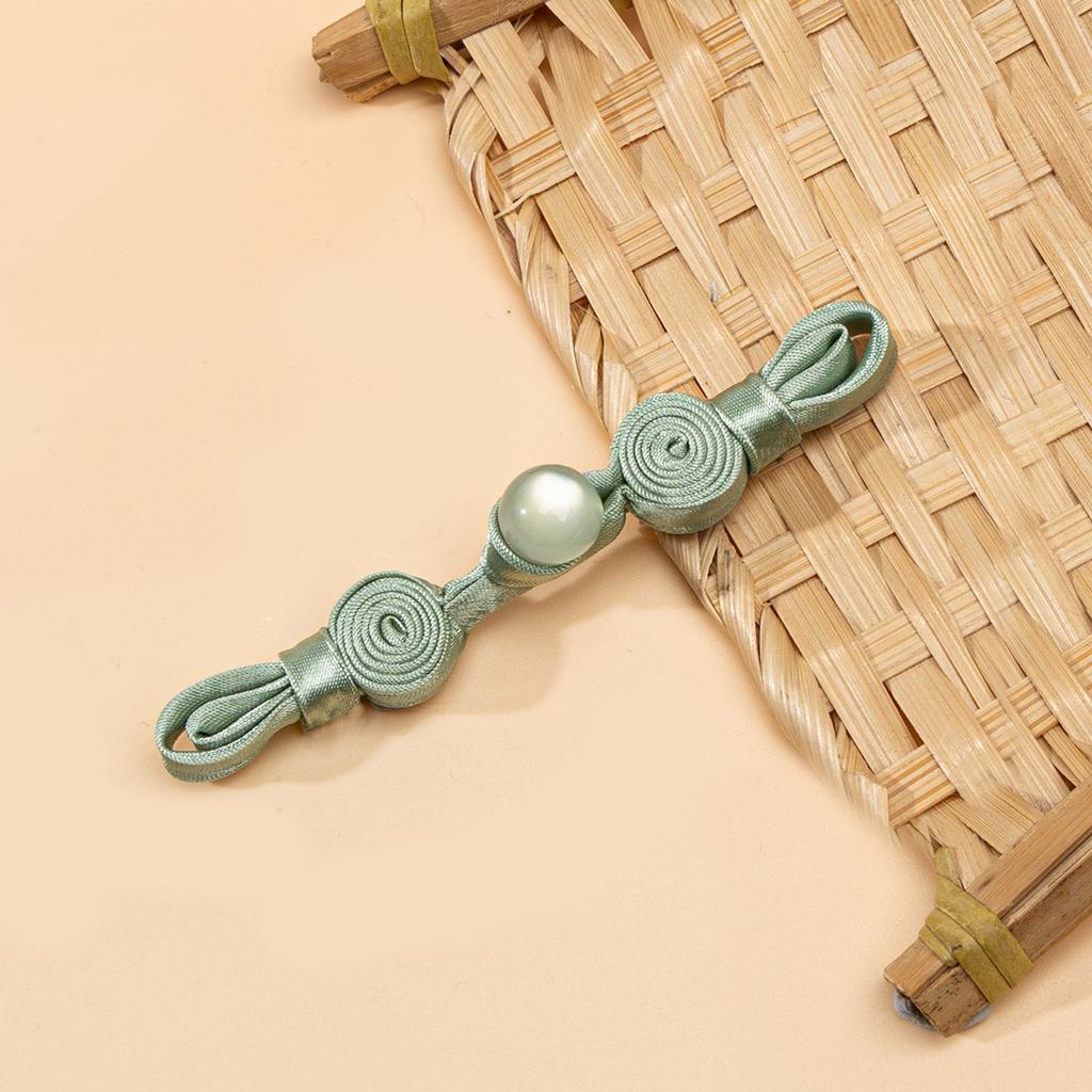 5pcs Chinese Qipao Frog Closures Jade Bead Snail Coil Buttons Handwoven Vintage Hanfu Accessories Traditional Dress Decor