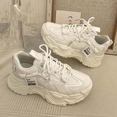 2025 Πλατφόρμες Sneakers για Γυναίκες Άνοιξη Φθινόπωρο Νέα Χοντρή Πλατφόρμα Γυναικεία Αθλητικά Παπούτσια Χοντρή Σόλα PU Δερμάτινα Sneakers