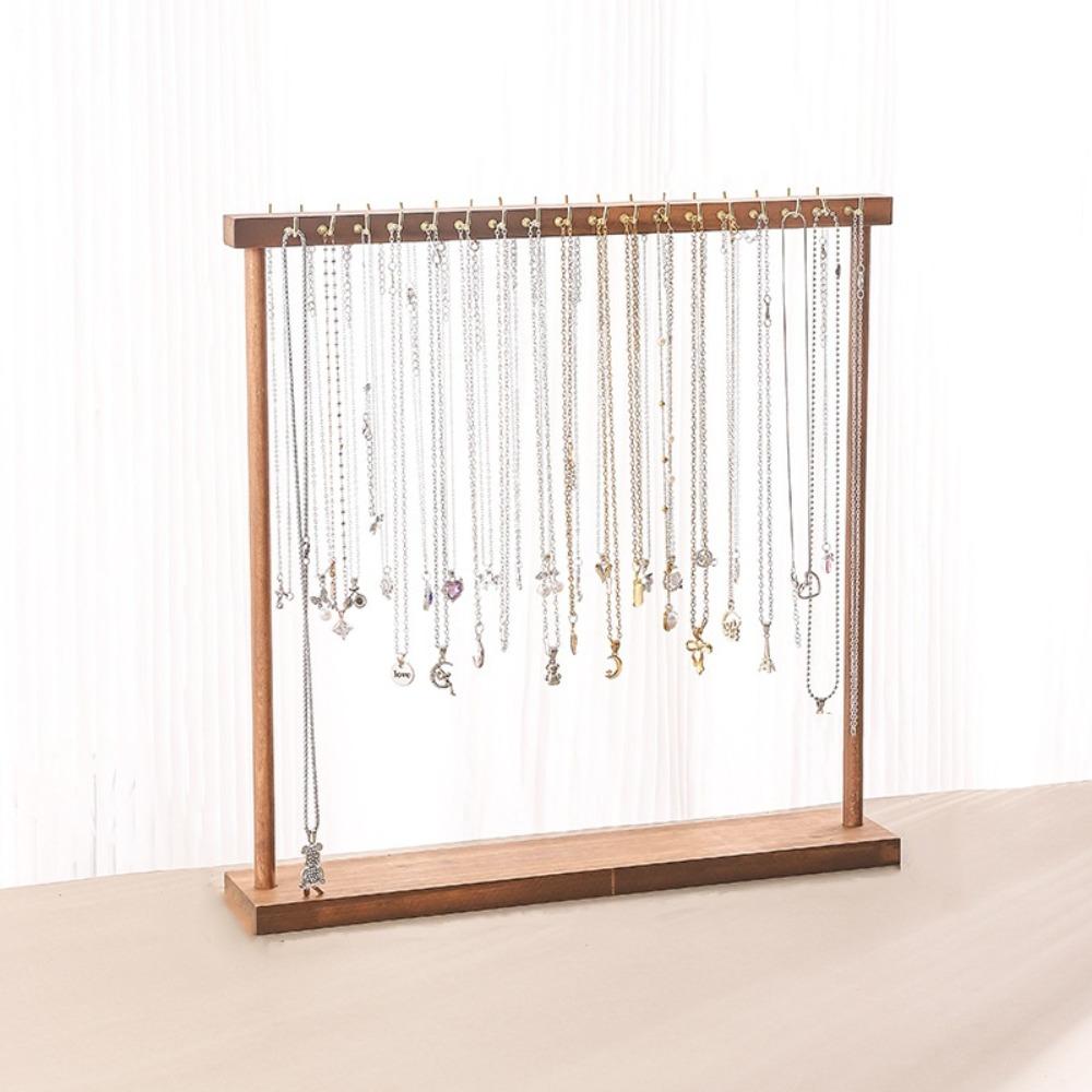 Wooden Jewelry Display Stand Necklace Holder Necklace Hanging Rack Jewelry Organizer  Home Use