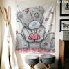 Tatty Teddy Wall Tapestry Aesthetic Wall Hanging Printed Fabric Blanket Decorative Tapestries for Bedroom Living Room Home Decor