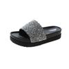 Cross-mirror cool slippers for women 2025 summer new Korean version of student ground-resistant grinding lightweight thick-soled muffin shoe