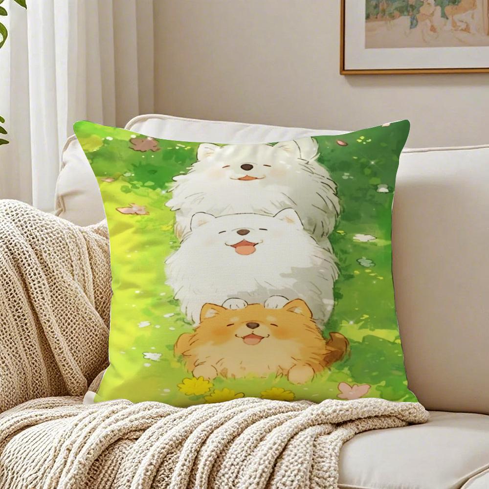 Cartoon Drawing Animal Pillow Case Organic Short Plush Cushion Covers Breathable Washable WrinkleResistant