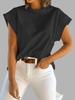 Women's Loose Basic Cap Sleeve T-Shirt Crew Neck Figure Friendly Summer Casual Top