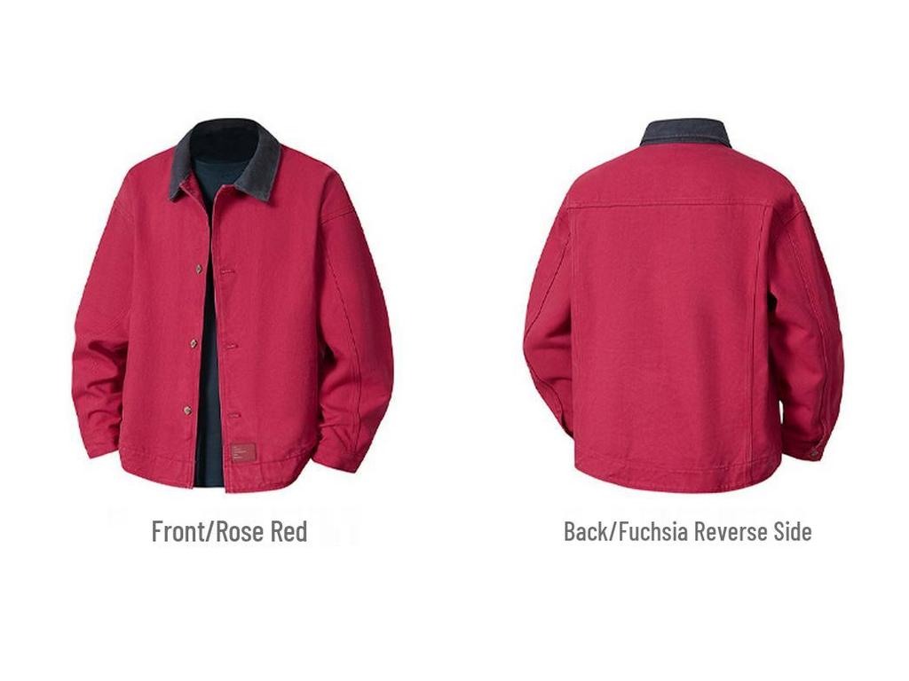 Wszechstronna męska kurtka casual z klapami: Modny, Luźny, Prosty, Z metką, Odpowiedni na jesień/zimę, Opcjonalna podszewka.