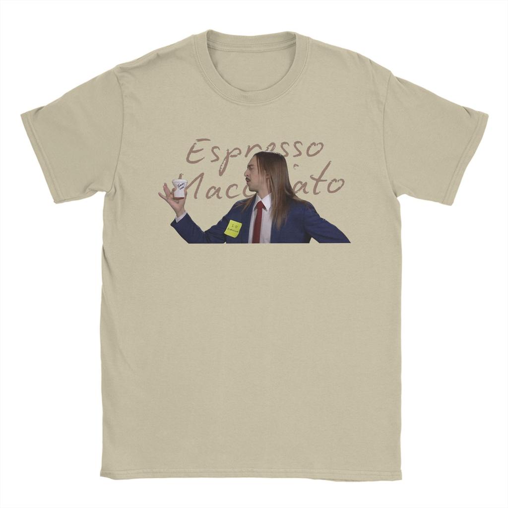 Tommy Cash Espresso T Shirts Men Cotton Novelty T-Shirt O Neck Macchiato Eurovisions 2025 Tees Short Sleeve Tops Graphic Printed