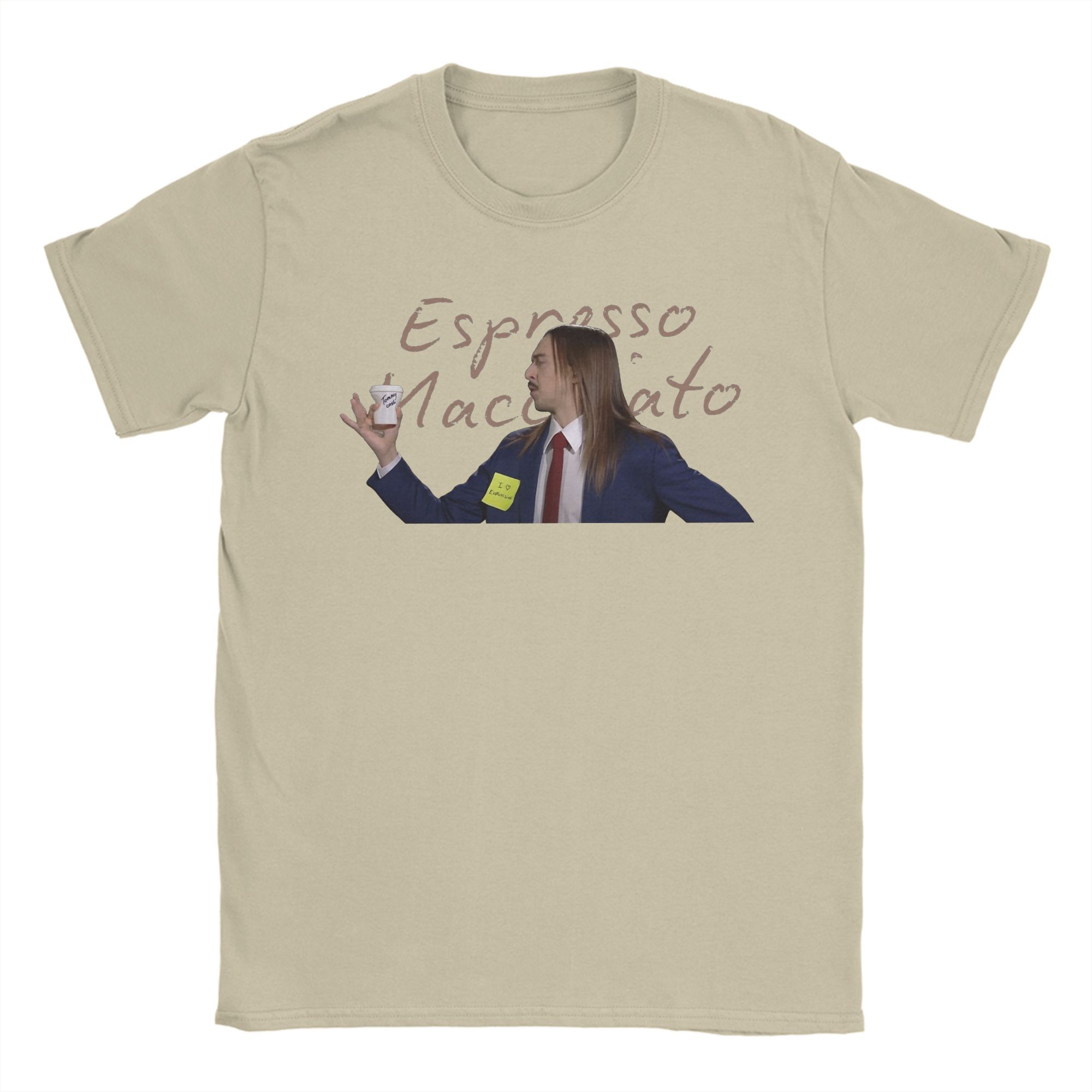 

Tommy Cash Espresso T Shirts Men Cotton Novelty T-Shirt O Neck Macchiato Eurovisions 2025 Tees Short Sleeve Tops Graphic Printed 2XL