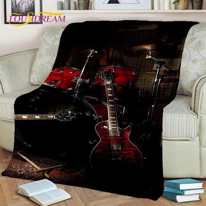 Drum Kit Music Instruments Drum Set Blanket,Soft Throw Blanket for Home Bedroom Bed Sofa Picnic Travel Office Cover Blanket Kid