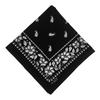 Trifong Bandana Black Adult Bandana Paisley Pattern 100% Cotton Handkerchief Stylish Bandana Cap Cotton Bandana Men's Women's Unisex 55cm X 55cm