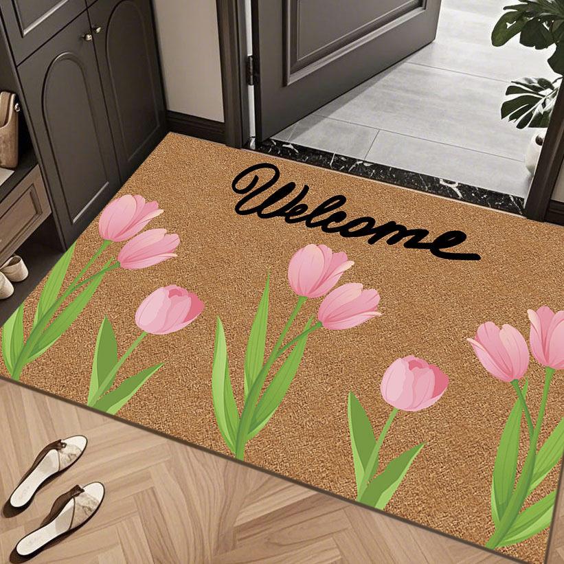 Green Leaves Welcome Mats Entrance Mats Color Printed Outdoor Soil Mats Home Decoration Door Mats