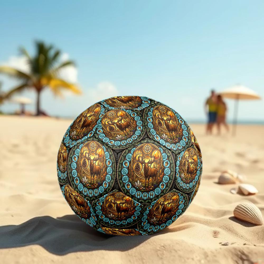 Forest Wildlife Glass Round Football Size 5 Adult Ball Suitable for Training Matches and Outdoor Team.