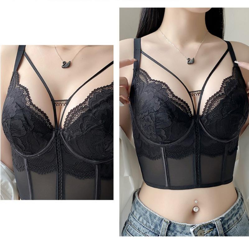 Fishbone Bra Summer Lace Lingerie Ladies Sexy Soft Steel Ring To Collect Breasts Bra