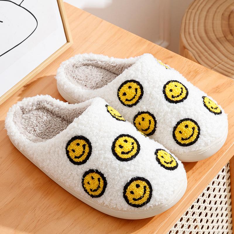 

Маленькие милые женские тапочки с улыбкой, домашние тапочки с изображением улыбки, женские домашние зимние пушистые уютные домашние удобные туфли 37-38