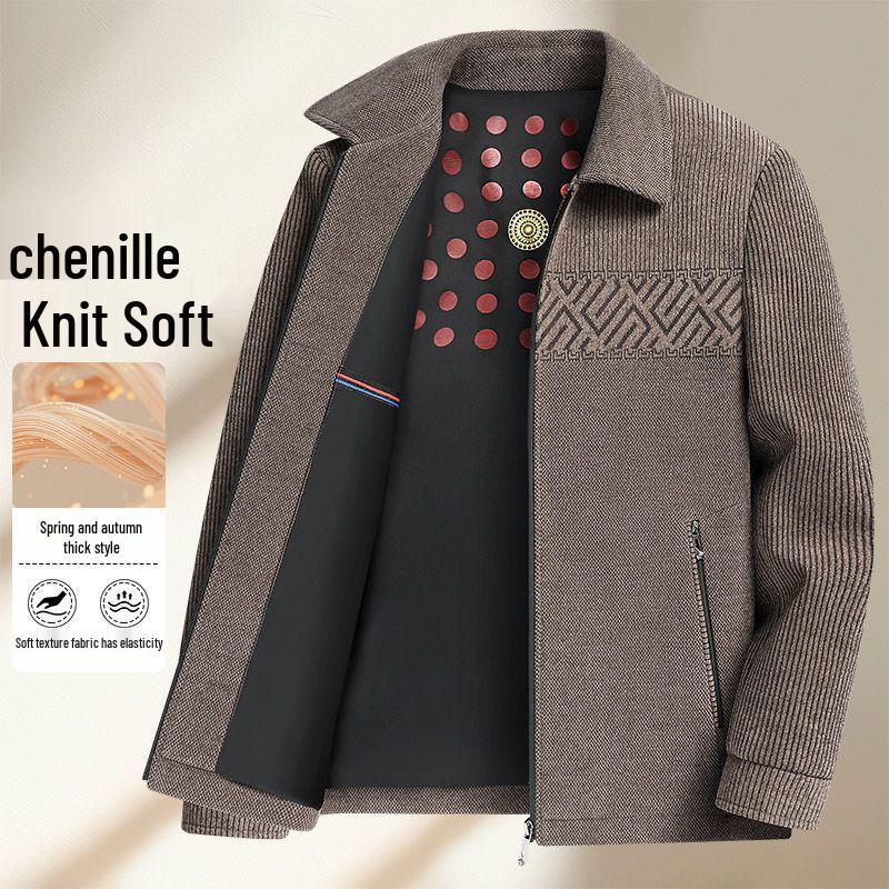 Winterjacke aus Baumwolle für Herren: Dicke, warme, kältebeständige Oberbekleidung mit abnehmbarer Kapuze, perfekt für die Garderobe von Männern mittleren Alters und Vätern.