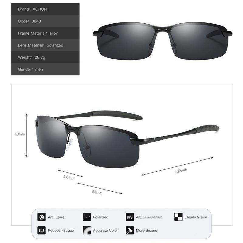 Divat Férfi Polarizált Napszemüvegek Klasszikus Dizájn Vintage Fekete Sport Futó Vintage Pilótaszemüvegek Vezetési horgász napszemüvegek