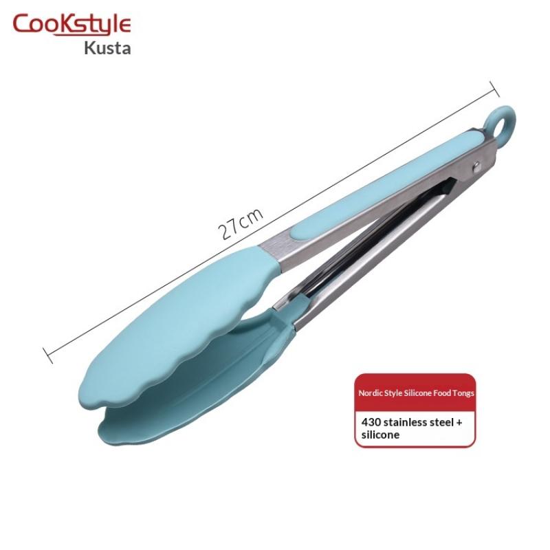 

Anti Slip Cooking Serving Tongs Stainless Steel Food Clip Bread Salad Tong Heat-