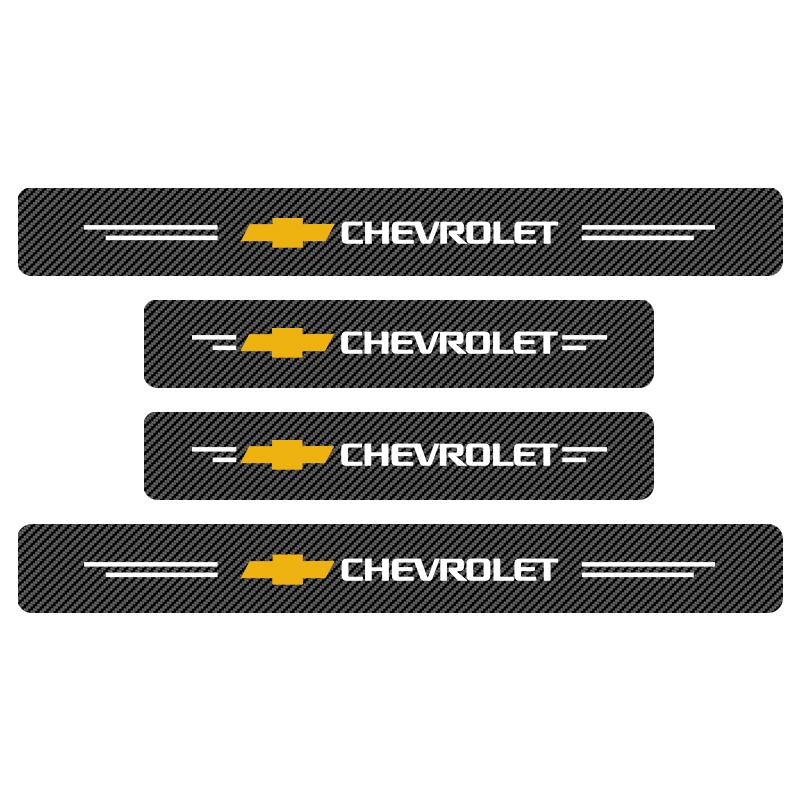 Car Threshold Strip Carbon Fiber Anti-Scratch Sticker Door Sill for Chevrolet Equinox Orlando Trax Cruze Malibu Camaro Cavalier