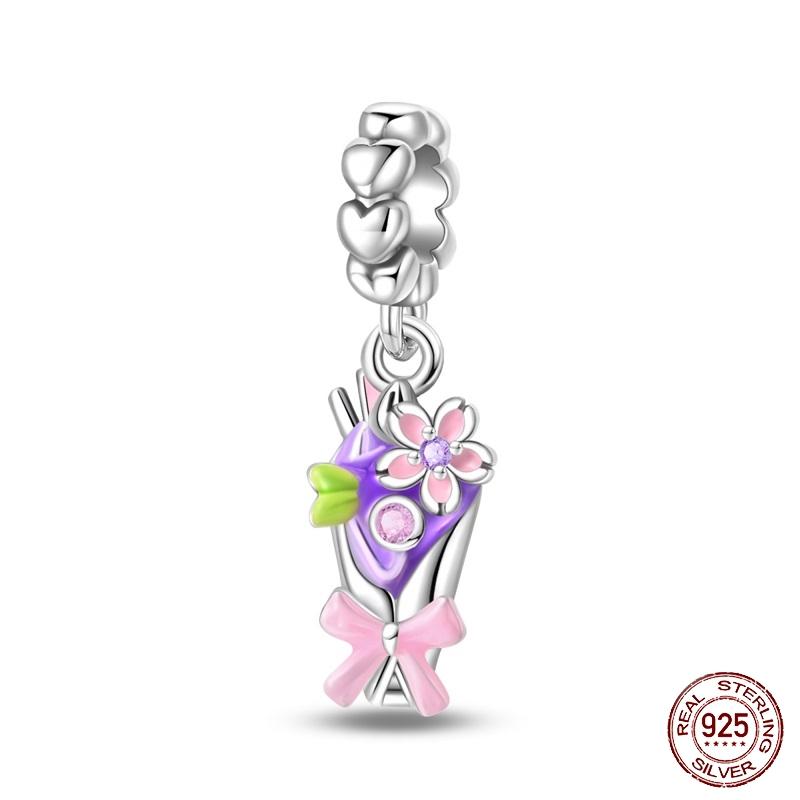 New 925 Silver Fashion Beer Champagne Red Wine Glass Drink Charms Beads Fit Original Bracelet DIY Jewelry Gift