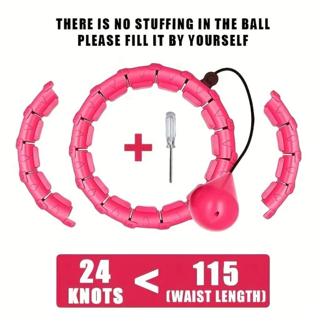 24 Knots Fitness Hoop Detachable Abdominal Workout Equipment Weighted Exercise Hoop  for Women/Men