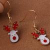 Ladies' Christmas Reindeer Earrings - Elegant Zinc Alloy Red-nosed Reindeer Drop Earrings, Festive Jewellery, Christmas Party Accessory Gift - 1 Pair