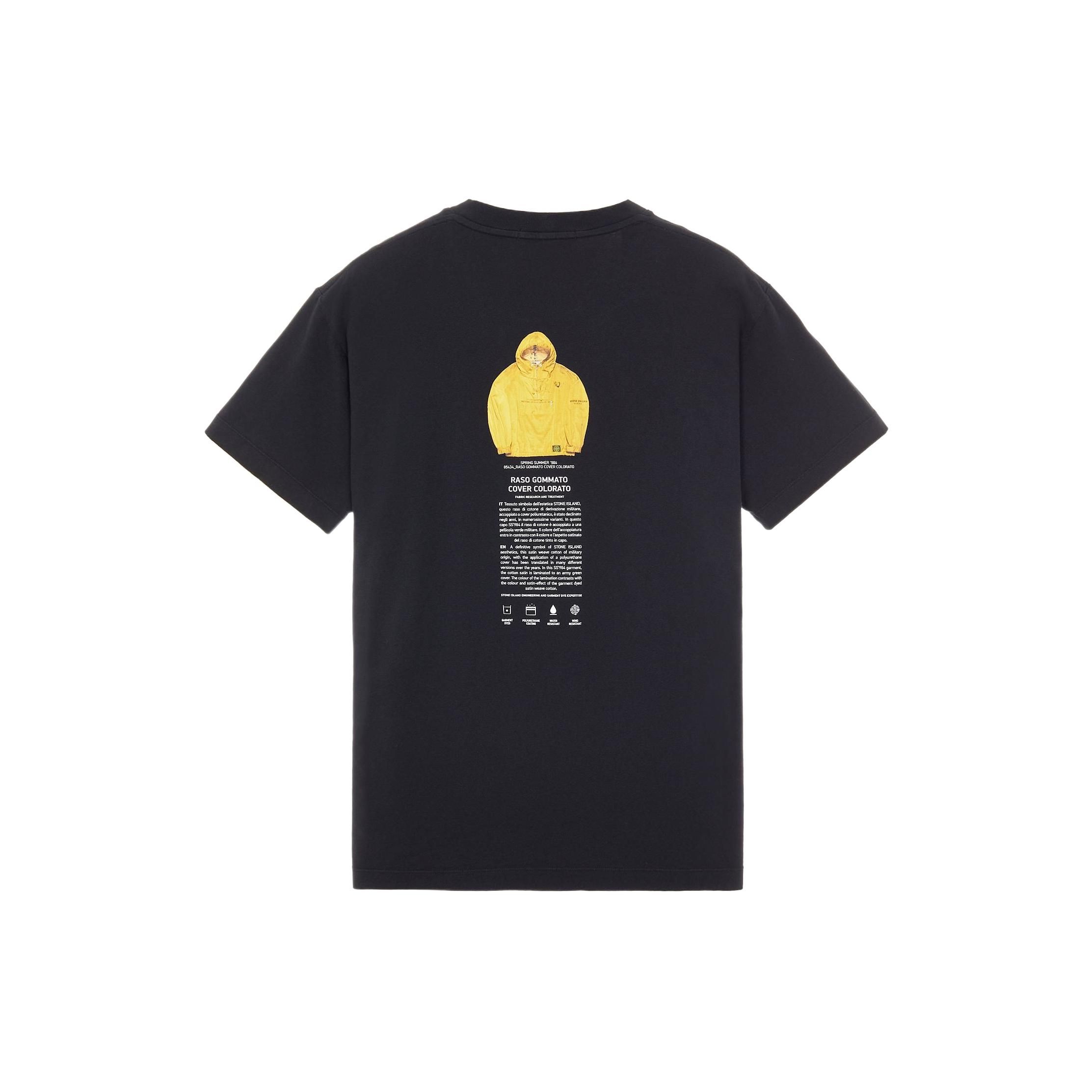 STONE ISLAND Мужская футболка с логотипом, круглым вырезом и коротким рукавом, топы, черная 76152NS91-V0029 M