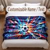 Soccer Theme Soft Blanket Personalized Custom Name Text Print Warm Blanket Home Sofa Bedroom Decor