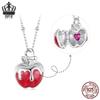 Everle Original Christmas Apple Necklace: S925 Sterling Silver Openable Peace Apple Choker for Women.