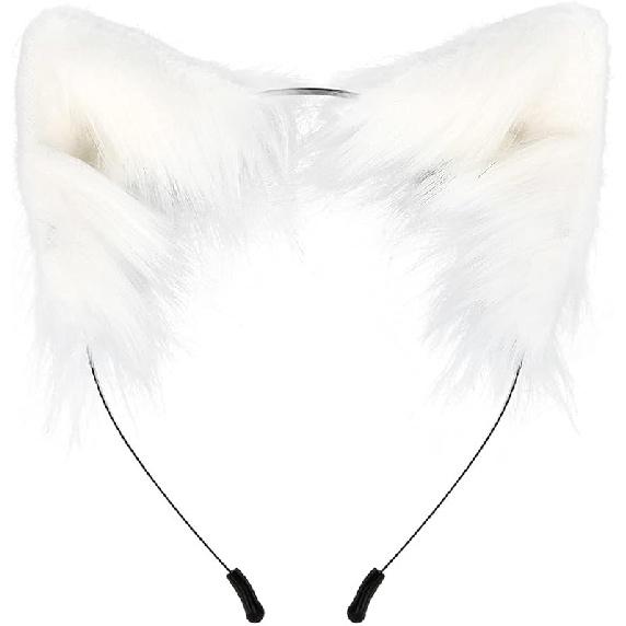 VIGVAN Fox Wolf Ears Animal Cosplay Cat Cosplay Accessories for Halloween (Blue) белый