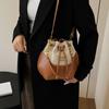Niche Design Splicing Handbag Bag Women's New Fashion Trend Bucket Bag High-end Single Shoulder Messenger Bag