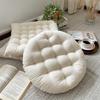 Japanese Style Round Floor Cushion Thick Fabric Solid Color Tatami Seat Pad Meditation Balcony