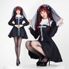 Milky Time Gothic Lolita Dress, Black, Long Sleeves, Maid/Sister Cosplay Costume, Women's, Halloween (XL)