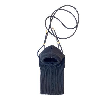 2555 Knit Parka Type Mini Pochette CJ Baby Lou [Rootote] Hoodie-A (Black)