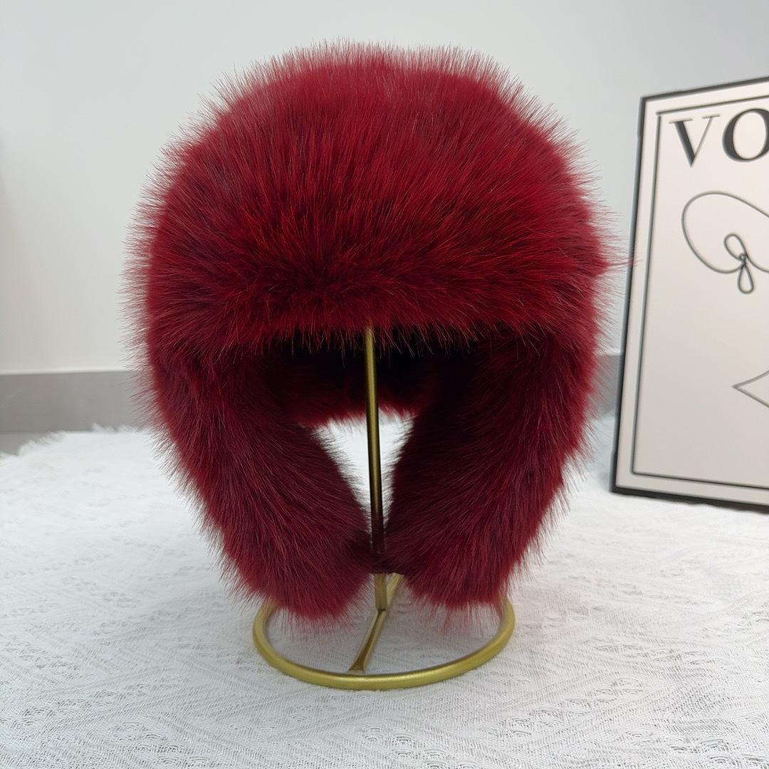 

(с подкладкой) зимняя мода имитация лисьего меха высококлассная шляпа зимняя мужская и женская парная утолщенная теплая бордовый