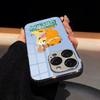 G-Garfield Phone Case Luxury Glass Phone Case For IPhone 17 16 15 14 13 12 11 Pro Max Plating Frame Cover