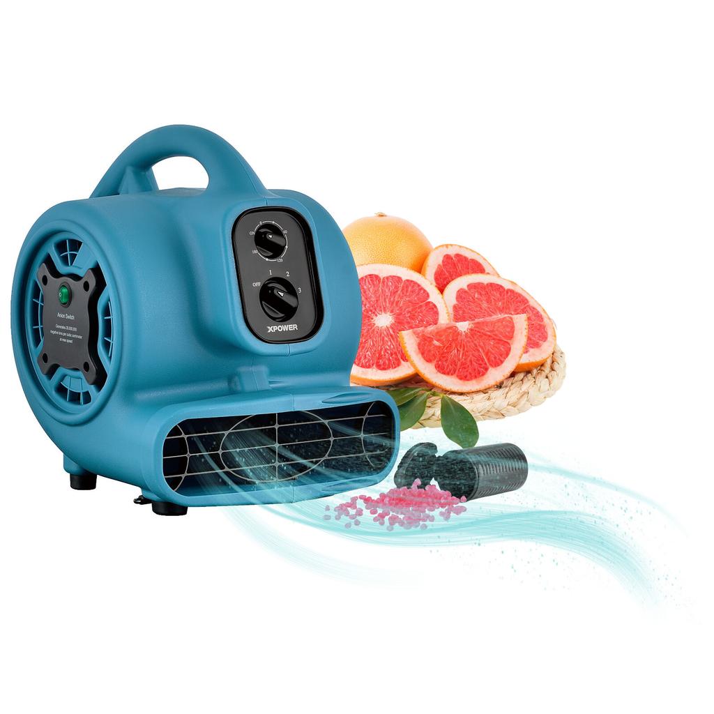 XPOWER P-250NT Blue Air Mover Carpet Dryer Floor Blower Fan Timer 8Oz Aroma Bead