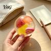 Clear Ball Squeeze Toy Shapeable Pearlescent Fidget Toy, Anxiety Relief Stress Reduction Accessories Fake Fruit Inside for Kids Adults