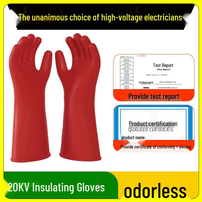 Electrician's Insulating Anti-Slip Gloves - Wear-Resistant, 400V/380V/220V Protection