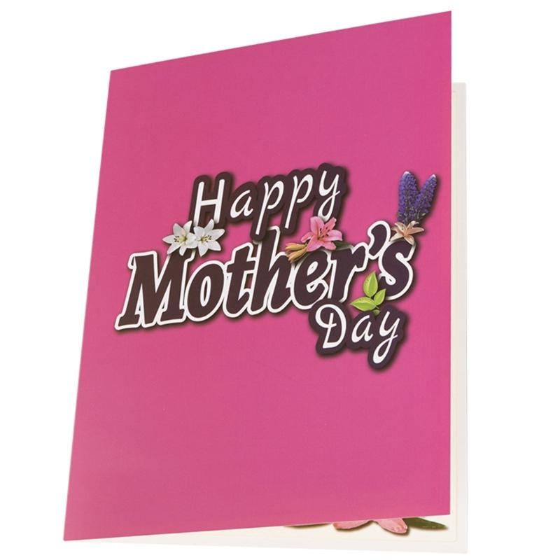 Unique 3D Flower Card Mother’s Day 3D Blessing Card DIY Blessing Message Unique Decoration for Holiday Special Day