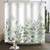 Watercolor Green Leaf Shower Curtain for Bathroom Vines Plant Nordic Minimalist Polyester Botanic Curtain for Home Hotel 180x2