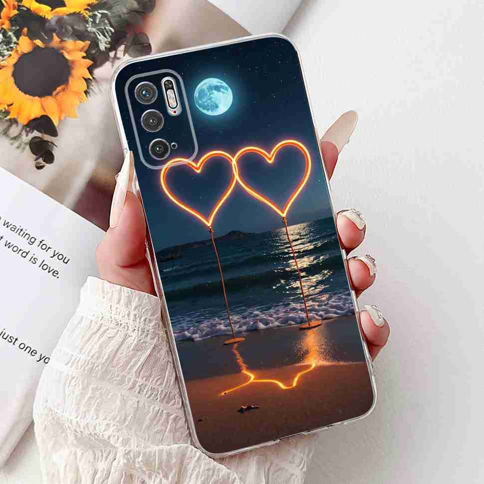 For Redmi Note 10 5G Case Fashion Rose Bow Soft Silicone TPU Back Cover For Xiaomi POCO M3 Pro 5G 6.5" Shockproof Phone Cases
