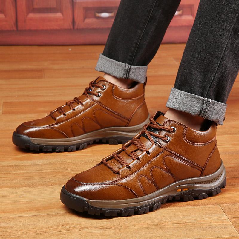 2024Men's British Fashion Casual Shoes Italian Breathable and Comfortable Running Non Slip Outdoor Lace Mountaineering Shoes