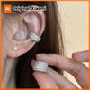 Women's Silver Color Stainless Steel Clip-on Earring, Multiple Rows, Fully Inlaid with Zircon, Faux Piercing,