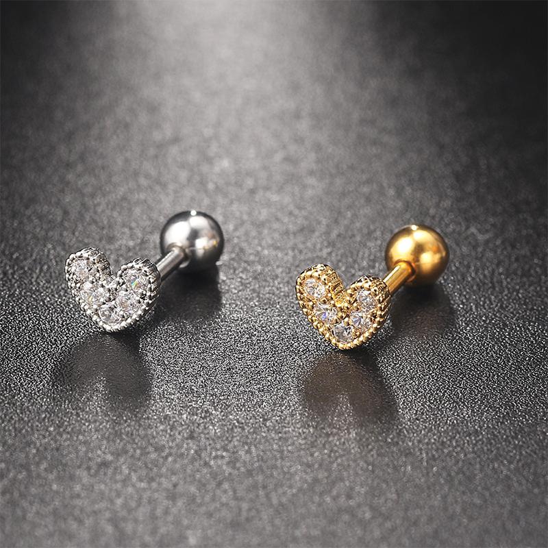 1Pcs Zircon Earring For Women Ear Bone Nail Cartilage Earring Spiral Stud Earrin