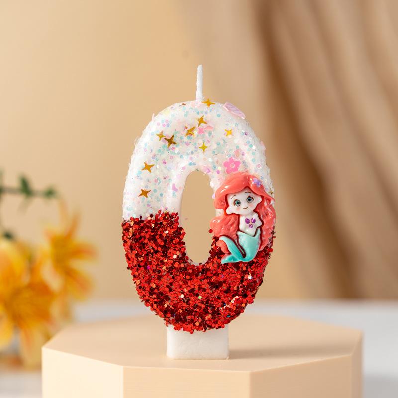 

Creative Cartoon Mermaid Digital Birthday Candle Celebration Decoration 0