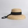 Nouveau Chapeau de Paille Mode Dames Printemps Été Français Élégant Rétro Cloche Grand Bord Chapeau Polyvalent Chapeau de Soleil Plage Nœud Soleil