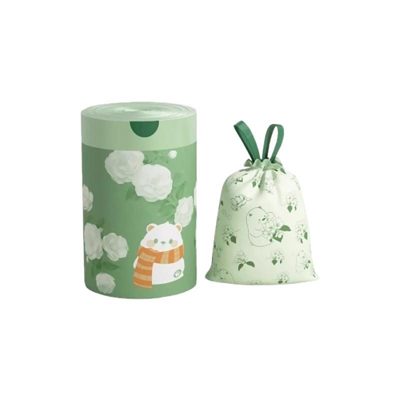 Household Handheld Thickened Kitchen Drawstring Garbage Bag 100 One Size зелёный