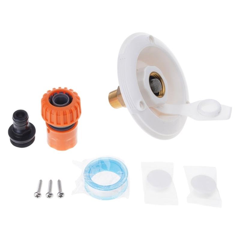Leak Resistant RVs Water Connection Kit Lead Free Brass Components And Universal ABS Housing Water Fill Hatches Inlet