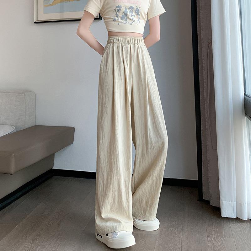 Spodnie z szerokimi nogawkami Ice Silk damskie letnie z wysokim stanem Dapdown Casual w stylu japońskim Leniwe spodnie Yamamoto Bawełniane spodnie lniane na co dzień