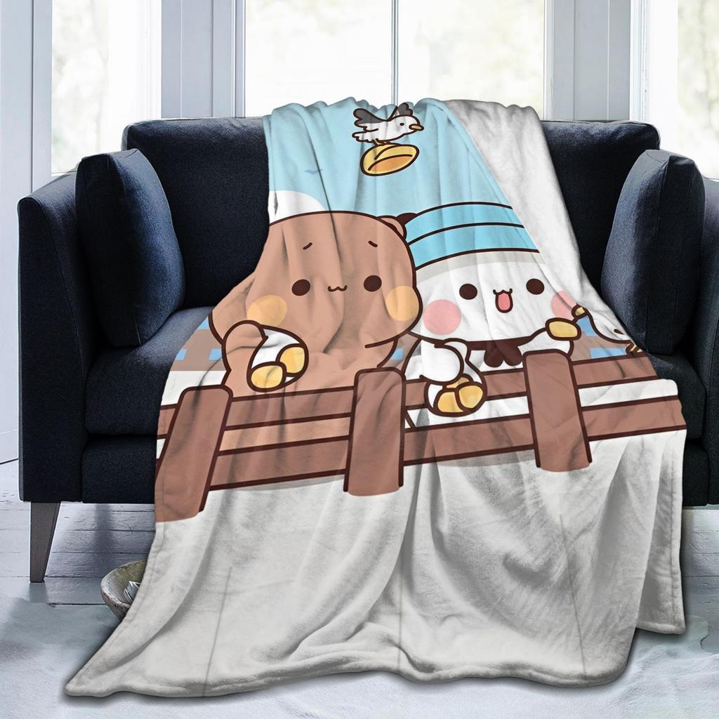Bear Cartoon Cute Bubu Dudu Blanket Flannel Winter Portable Soft Throw Blankets for Home Couch Bedding Throws