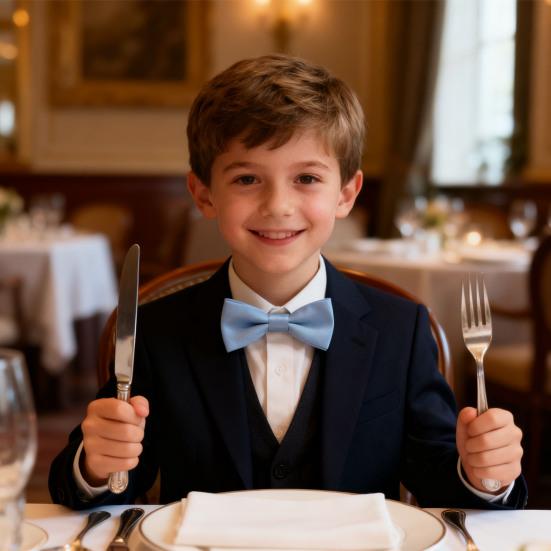 Bow Ties for Boys Solid Color Pre-tied Kids Bow Ties Adjustable Neck Bowtie for Graduation Wedding Party School Casual