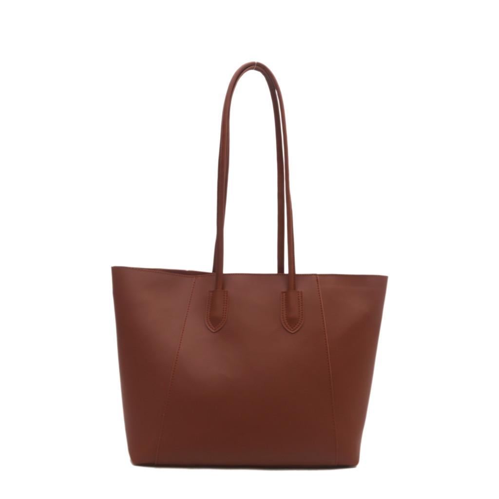 Stylish And Trendy Large Pu Tote Bag For Women In Black Coffee Yellow Brown And Red Colors